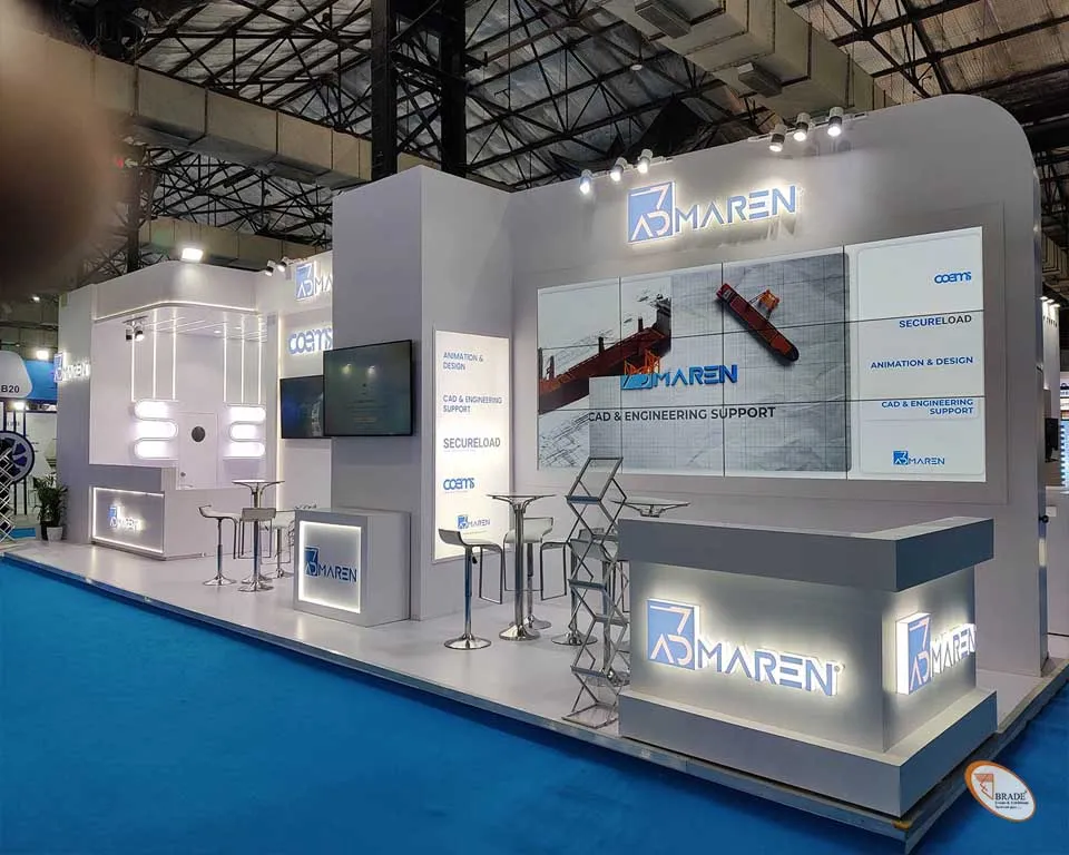 Exhibition stand with themed design reflecting brand identity