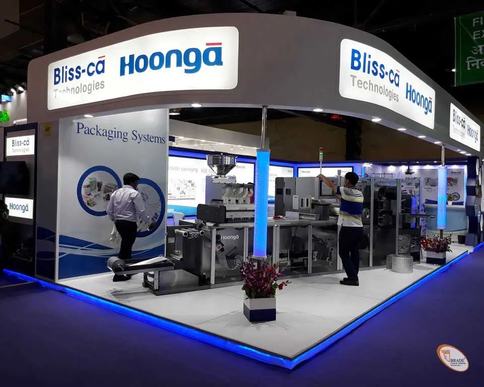 Exhibition stand with innovative lighting and interactive technology