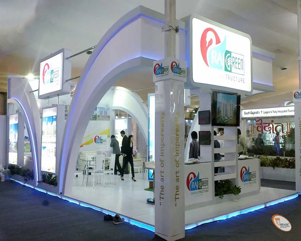 Exhibition stand with unique architecture and high-tech features